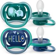 Philips Avent Ultra Air Deco Schnuller 2er-Pack 18+m, Grün/Blau