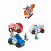 Melissa &  Doug Spielzeugset Rettungsfahrzeuge und Figuren, 8 Teile