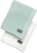 Vinter &  Bloom Soft Grid Lochmusterdecke 2er-Pack, Bright White/ Sage...