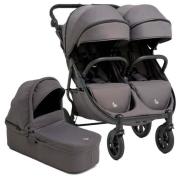 Beemoo BFF60 2 Geschwisterwagen inkl. Liegewanne, Fog Grey, Doppelkind...