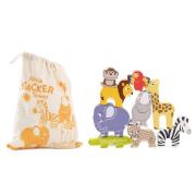 Le Toy Van Stapelklötze Savannentier &  Beutel, Babyspielzeug