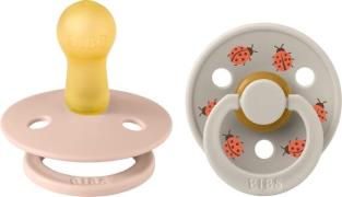 BIBS Studio Colour Ladybug Schnuller 2er-Pack Latex Größe 2, Blush