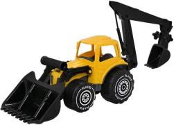 Plasto Traktor Mit Frontlader Und Bagger, Gelb/Schwarz