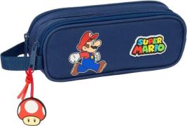 Nintendo Super Mario Doppel-Federmäppchen Trick, Dunkelblau/Rot
