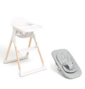 Beemoo CARE Harmony Hochstuhl inkl. Neugeborenen-Set, White/Wood