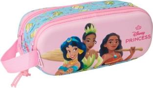 Disney Prinzessinnen 3D Doppel-Federmäppchen, Rosa/Blau